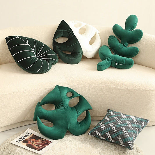 Soft Leafy Plush Cushion