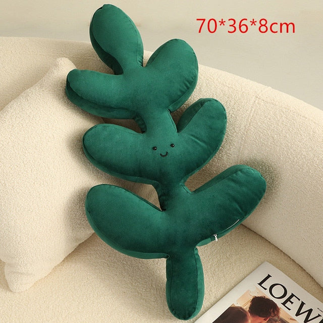 Soft Leafy Plush Cushion